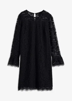 bonprix Kleider|Bekleidung·Pullover & Strickjacken^Spitzenkleid schwarz