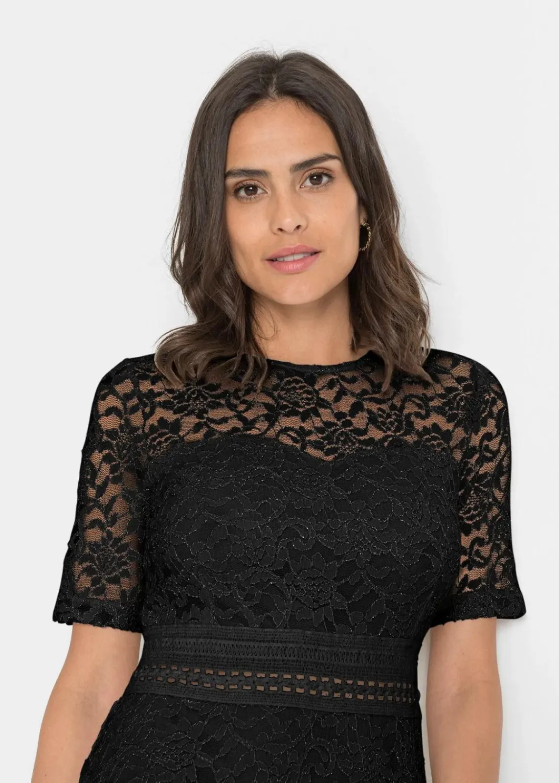 bonprix Festliche Mode|Kleider^Spitzenkleid mit Häkeleinsatz schwarz