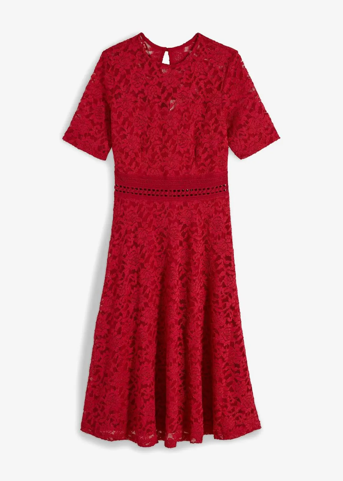 bonprix Bekleidung·Pullover & Strickjacken|Kleider^Spitzenkleid mit Häkeleinsatz magenta