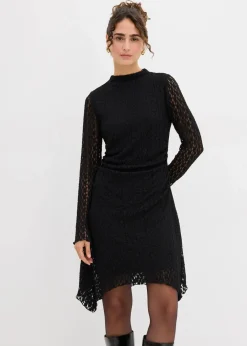 bonprix Kleider^Spitzenkleid mit Zipfelsaum schwarz