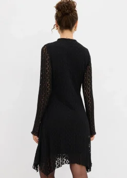 bonprix Kleider^Spitzenkleid mit Zipfelsaum schwarz