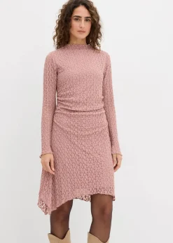bonprix Kleider^Spitzenkleid mit Zipfelsaum rosenholz