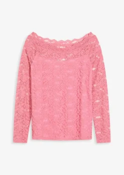 bonprix Shirts & Tops^Spitzen-Langarmshirt mattpink