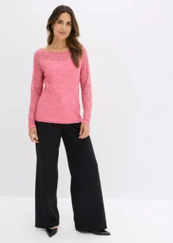 bonprix Shirts & Tops^Spitzen-Langarmshirt mattpink