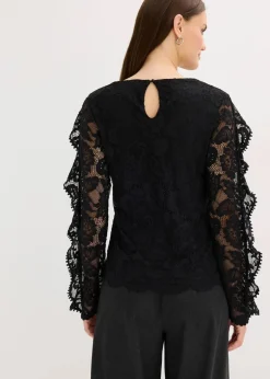 bonprix Shirts & Tops^Spitzen-Shirtbluse schwarz