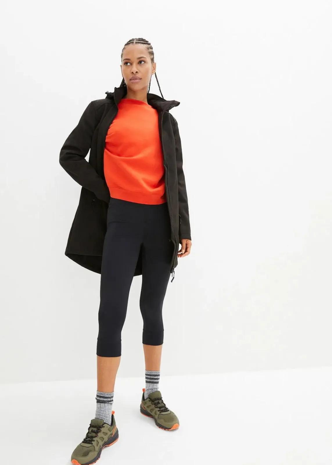 bonprix Bekleidung·Sweat|Bekleidung·Kleider^Sport-Capri-Leggings, schnelltrocknend schwarz