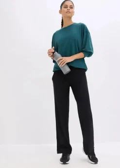 bonprix Bekleidung·Sweat|Bekleidung·Kleider^Sporthose mit Eingriffstaschen, schnelltrocknend schwarz