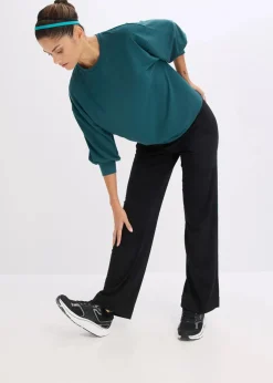bonprix Bekleidung·Sweat|Bekleidung·Kleider^Sporthose mit Eingriffstaschen, schnelltrocknend schwarz