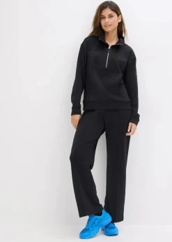 bonprix Bekleidung·Sweat|Nachhaltigere Materialien^Sport-Jacke mit Stehkragen schwarz