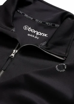 bonprix Bekleidung·Sweat|Nachhaltigere Materialien^Sport-Jacke mit Stehkragen schwarz
