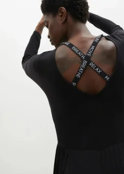 bonprix Bekleidung·Homewear|Jumpsuits^Sport-Jumpsuit aus fließender Viskose schwarz