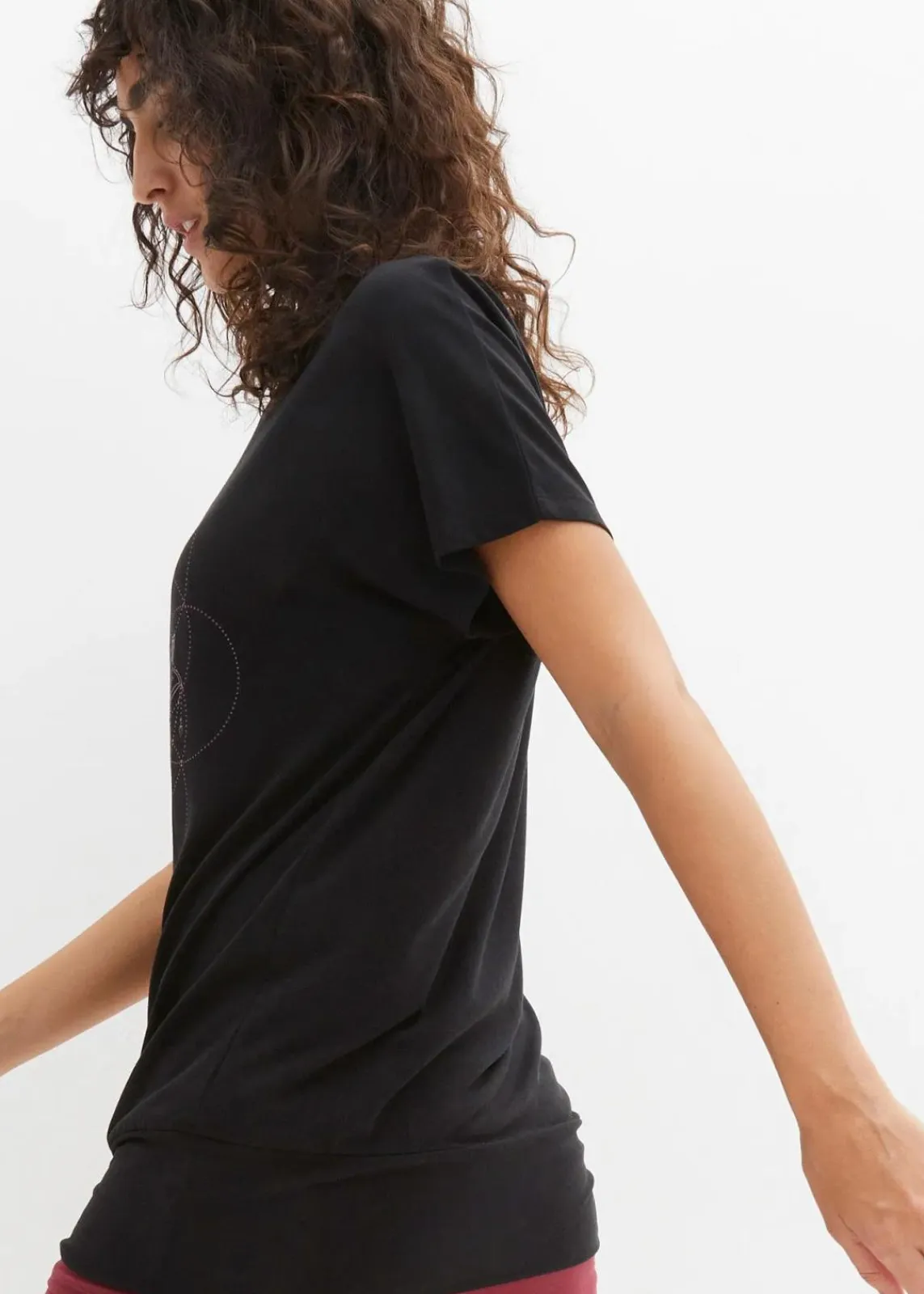 bonprix Bekleidung·Sweat|Nachhaltigere Materialien^Sport-Shirt, Loose Fit schwarz bedruckt