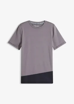 bonprix Shirts & Tops|Sportbekleidung^Sport-Shirt mit Strukturoptik granitgrau/schwarz