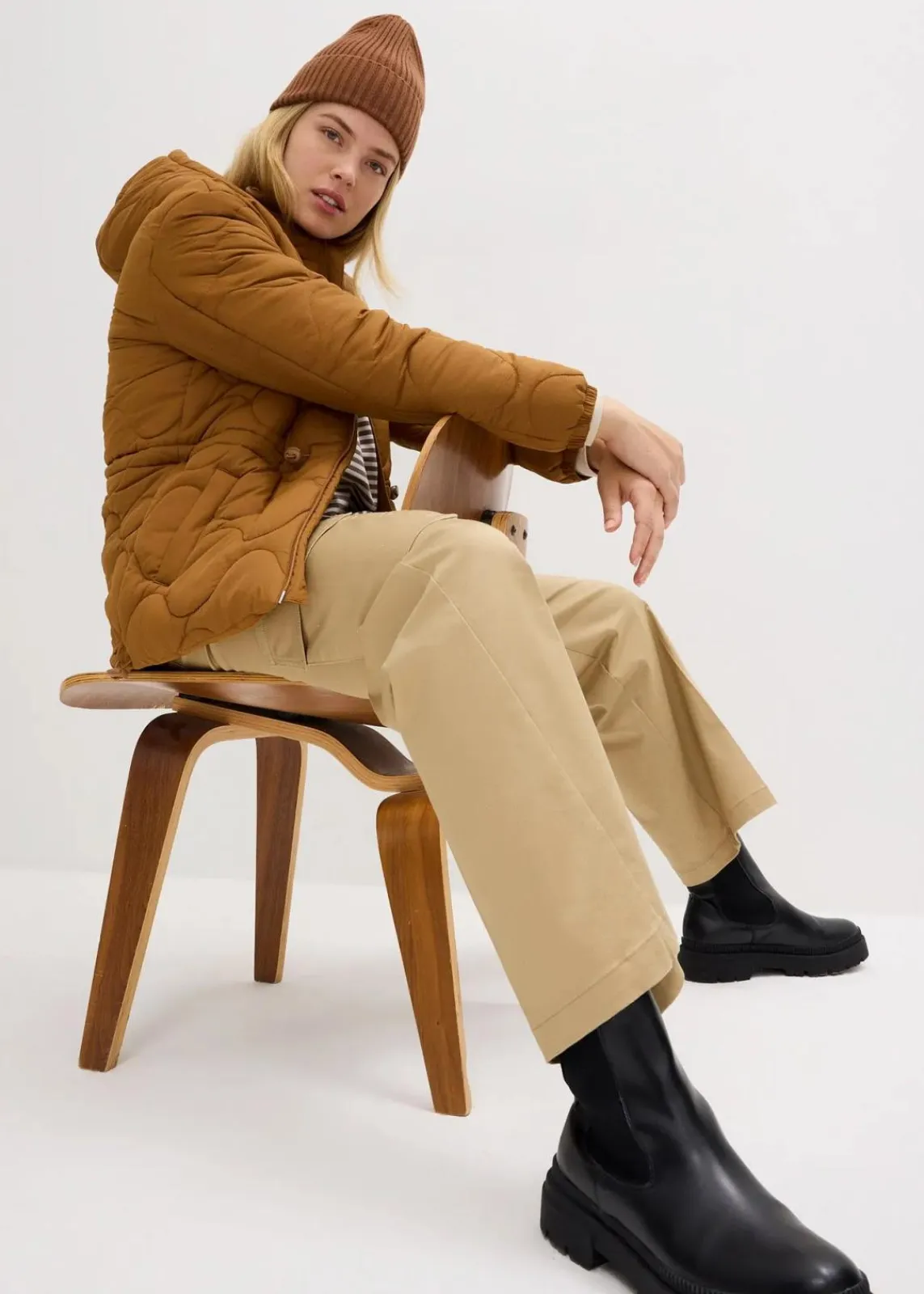 bonprix Jacken & Mäntel|Nachhaltigere Materialien^Steppjacke cognac braun