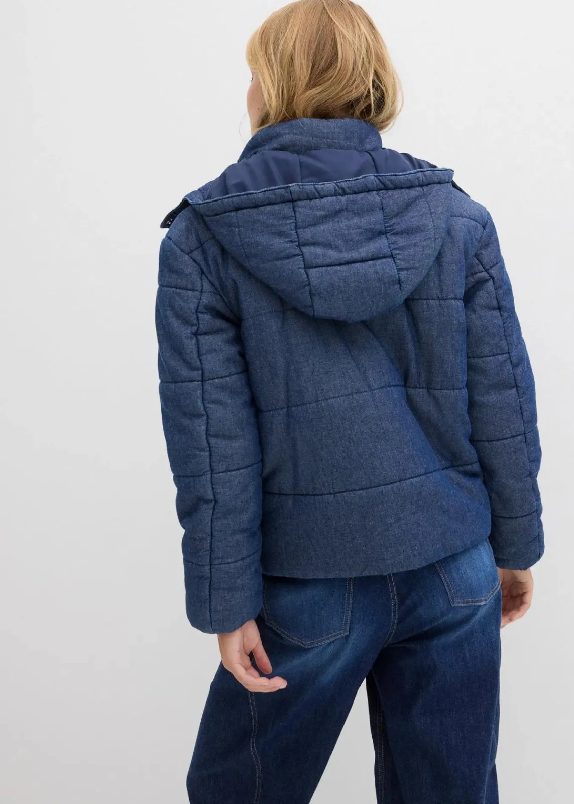 bonprix Jacken & Mäntel|Bekleidung·Hosen^Steppjacke aus Denim dunkelblau denim