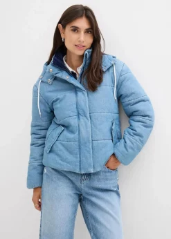 bonprix Bekleidung·Hosen|Jacken & Mäntel^Steppjacke aus Denim eisblau denim