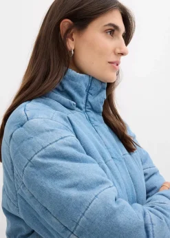 bonprix Bekleidung·Hosen|Jacken & Mäntel^Steppjacke aus Denim eisblau denim