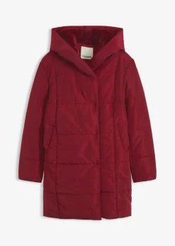 bonprix Jacken & Mäntel|Nachhaltigere Materialien^Steppjacke mit Fellimitatbesatz rubinrot