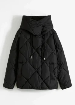 bonprix Bekleidung·Hosen|Jacken & Mäntel^Steppjacke mit Kapuze schwarz