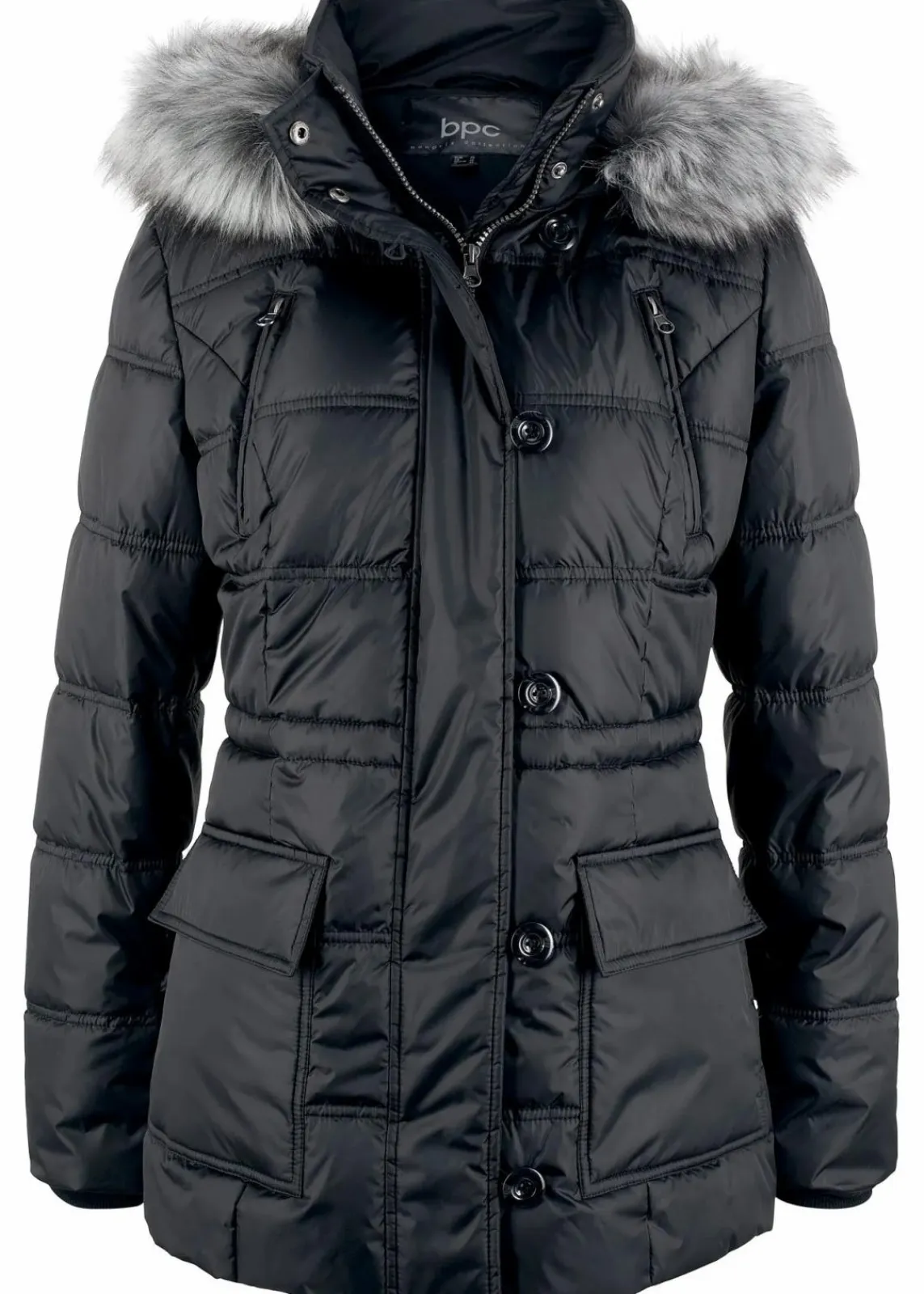 bonprix Bekleidung·Hosen|Jacken & Mäntel^Steppjacke mit Kapuze schwarz
