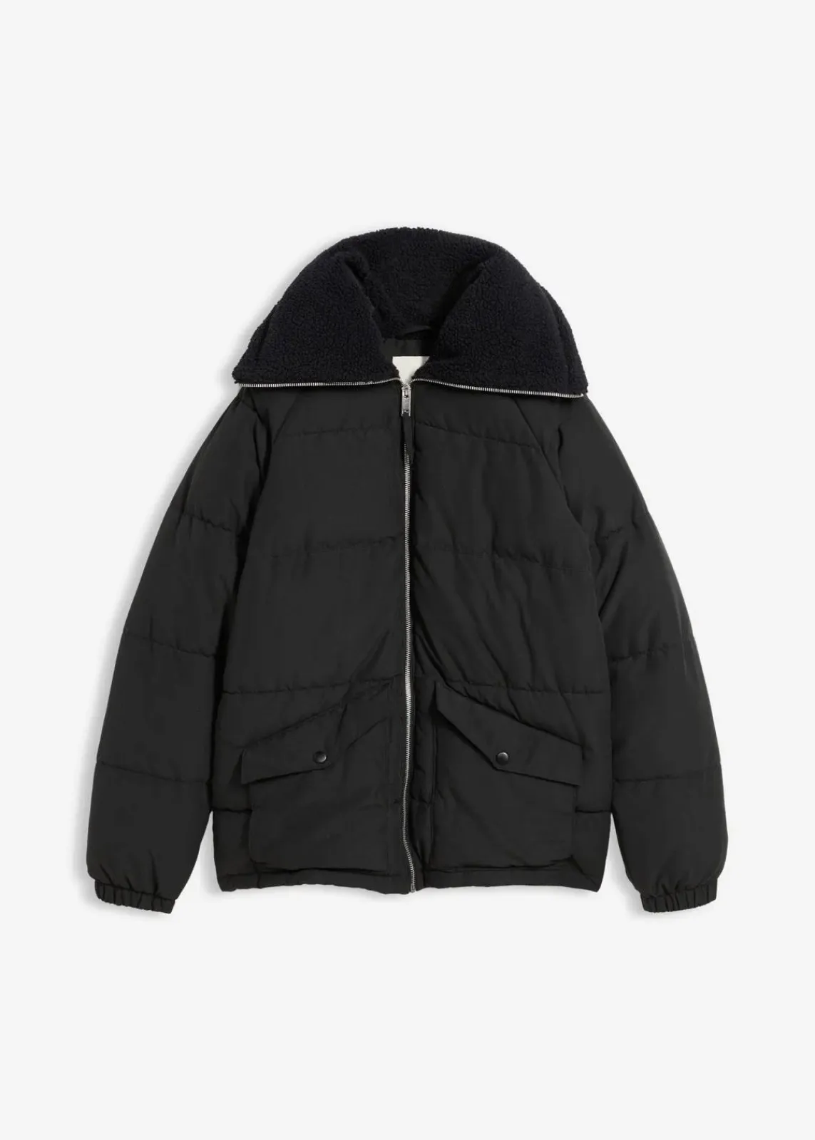 bonprix Bekleidung·Hosen|Jacken & Mäntel^Steppjacke mit Teddykragen schwarz