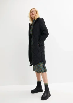 bonprix Nachhaltigere Materialien|Jacken & Mäntel^Steppmantel aus recyceltem Polyester schwarz