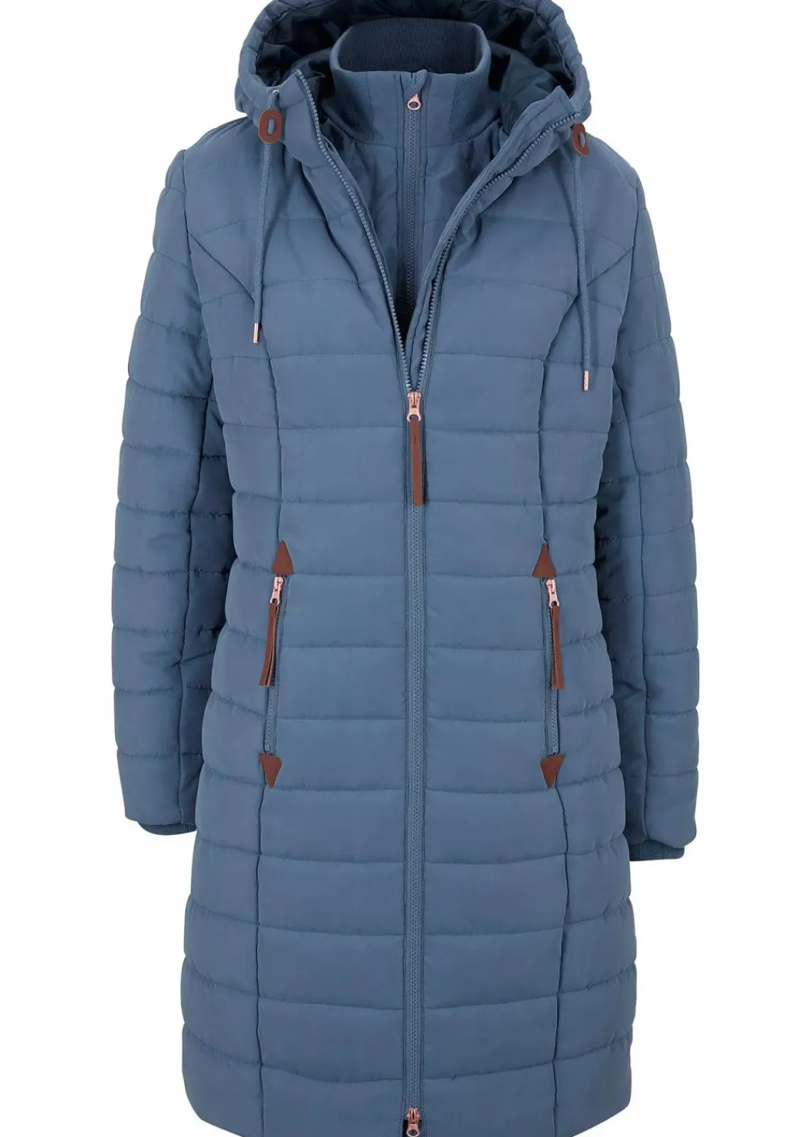 bonprix Jacken & Mäntel|Bekleidung·Hosen^Steppmantel, 2-in-1 Optik indigo