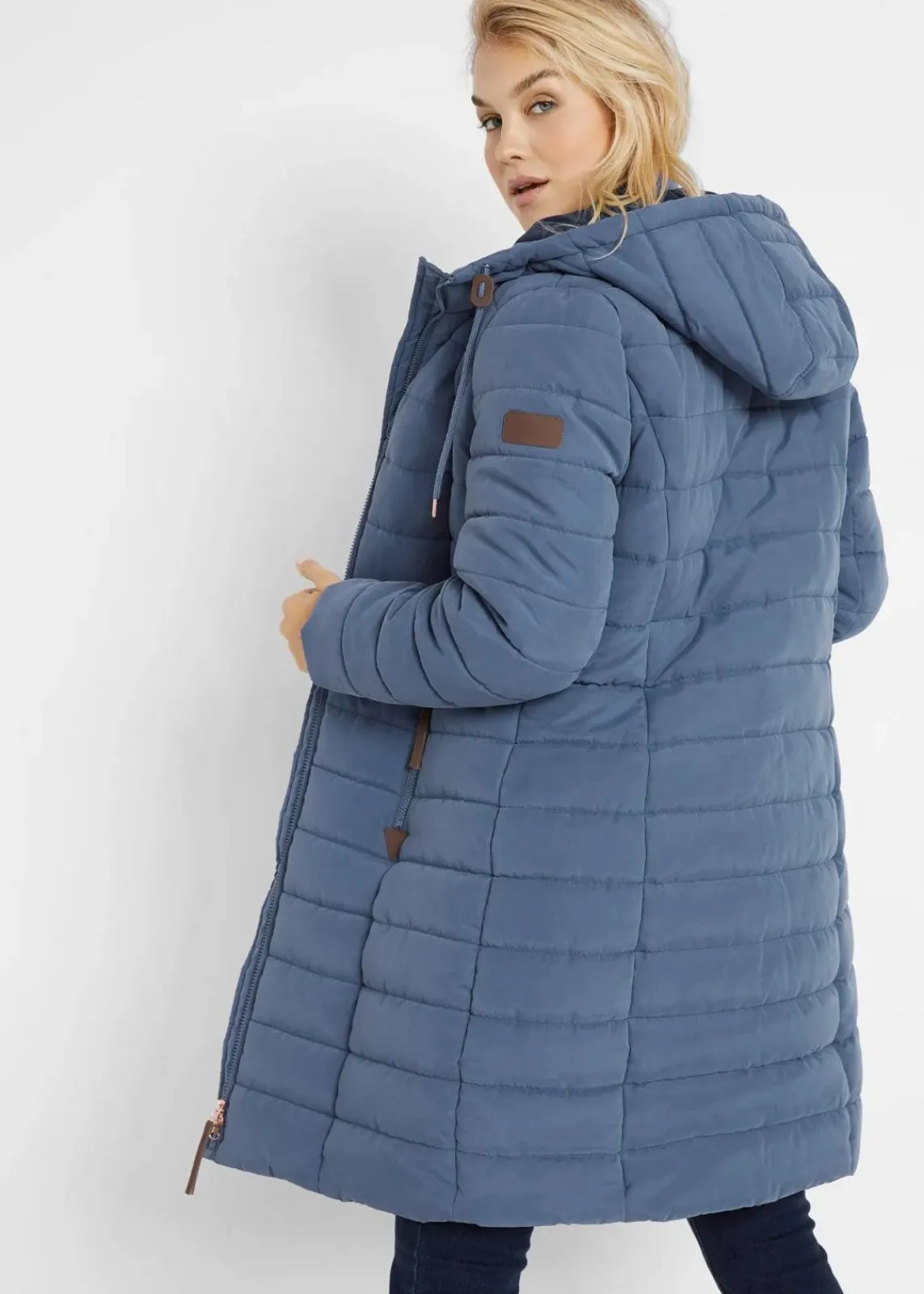 bonprix Jacken & Mäntel|Bekleidung·Hosen^Steppmantel, 2-in-1 Optik indigo