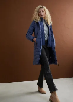 bonprix Jacken & Mäntel|Bekleidung·Hosen^Steppmantel, 2-in-1 Optik indigo