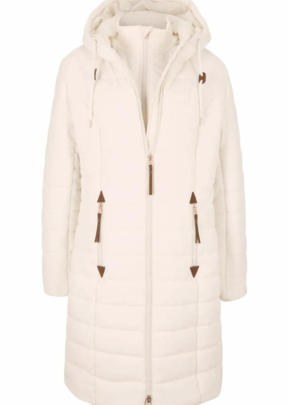 bonprix Jacken & Mäntel|Bekleidung·Hosen^Steppmantel, 2-in-1 Optik naturbeige