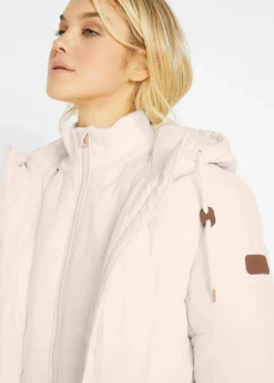 bonprix Jacken & Mäntel|Bekleidung·Hosen^Steppmantel, 2-in-1 Optik naturbeige