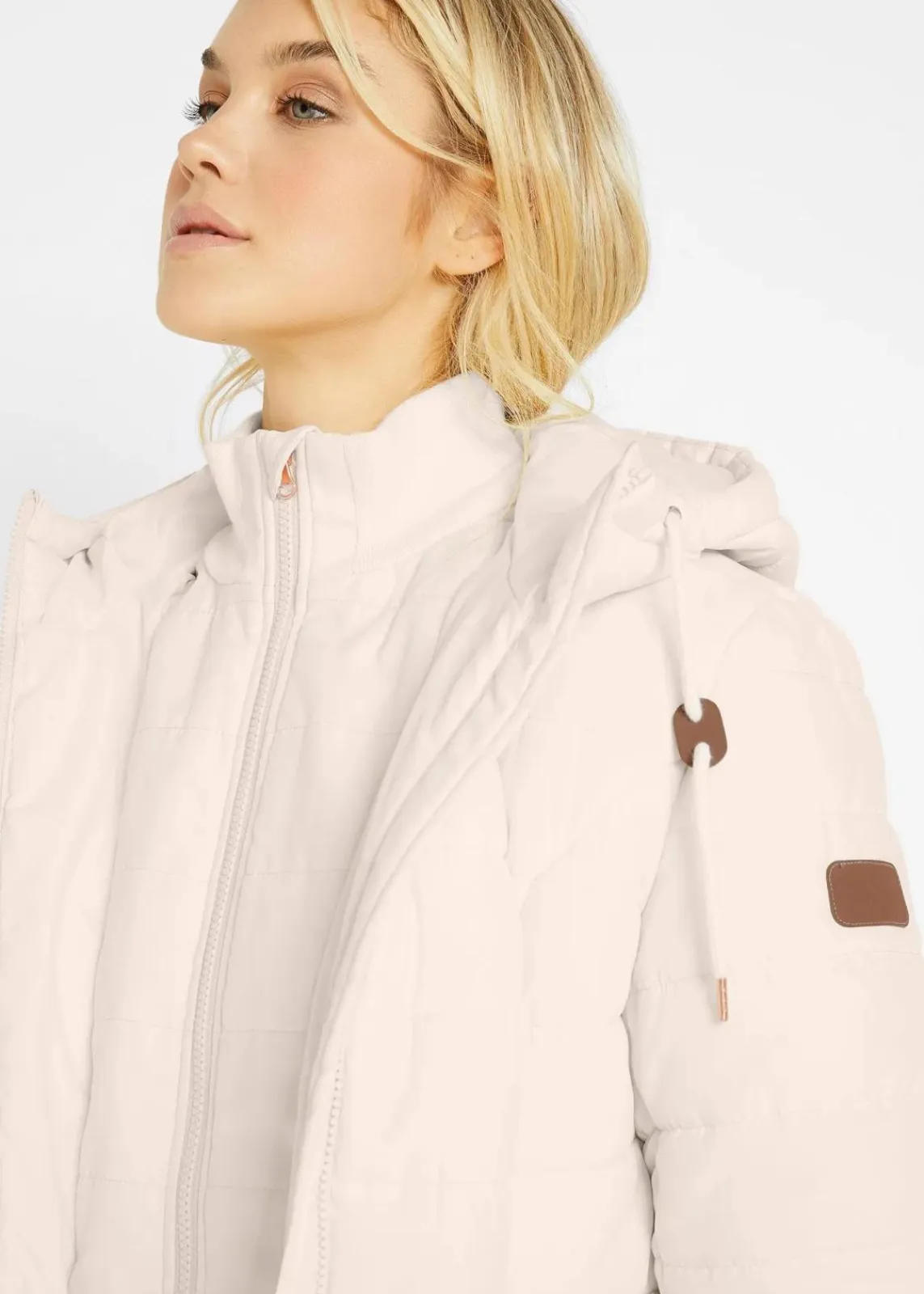bonprix Jacken & Mäntel|Bekleidung·Hosen^Steppmantel, 2-in-1 Optik naturbeige