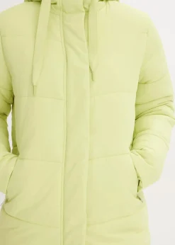bonprix Bekleidung·Hosen|Nachhaltigere Materialien^Steppmantel mit Teddyfutter in der Kapuze mintgrün