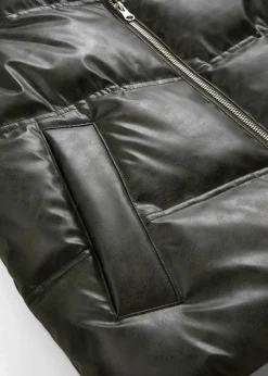 bonprix Bekleidung·Hosen|Nachhaltigere Materialien^Steppweste aus Lederimitat grau washed