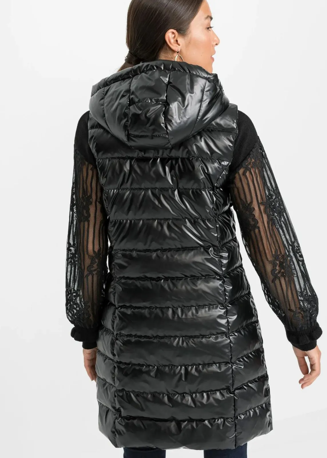 bonprix Bekleidung·Hosen|Jacken & Mäntel^Steppweste in Glanzoptik schwarz glänzend