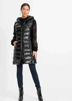 bonprix Bekleidung·Hosen|Jacken & Mäntel^Steppweste in Glanzoptik schwarz glänzend