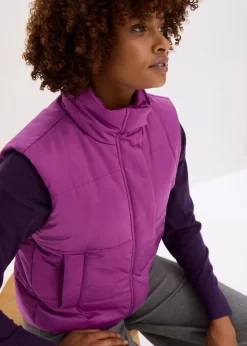 bonprix Jacken & Mäntel|Bekleidung·Hosen^Steppweste mit leichtem Glanz pfingstrose