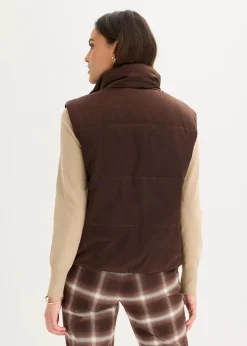 bonprix Bekleidung·Hosen|Jacken & Mäntel^Steppweste mit leichtem Glanz dunkelbraun