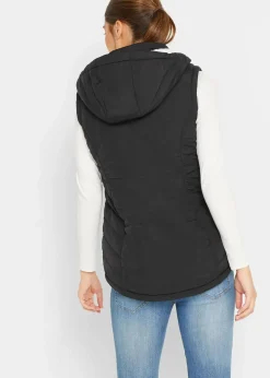 bonprix Bekleidung·Hosen|Jacken & Mäntel^Steppweste mit Teddyfutter schwarz