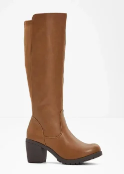 bonprix Schuhe & Accessoires In Spezialgrößen·Elastischer Schaft|Stiefel^Stiefel cognac