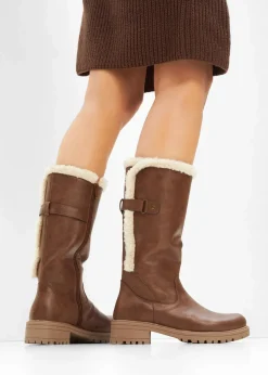 bonprix Gefütterte Winterschuhe|Stiefel^Stiefel dunkelbraun