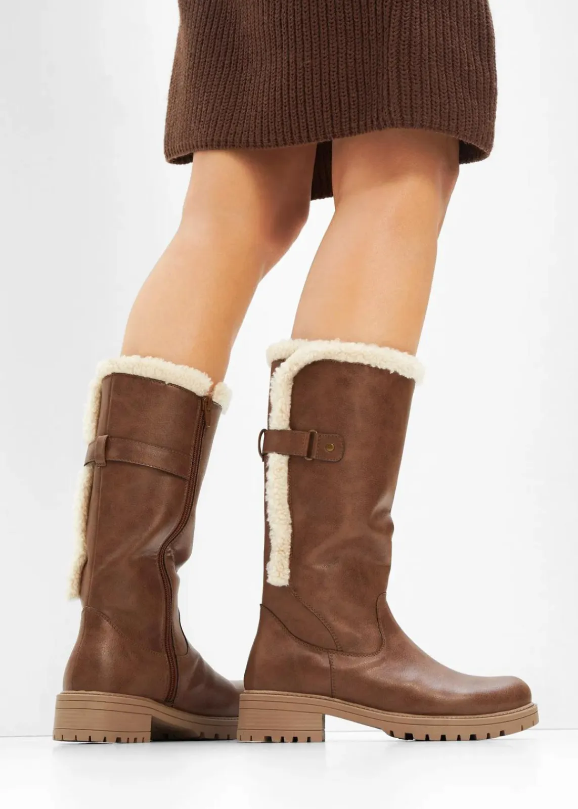 bonprix Gefütterte Winterschuhe|Stiefel^Stiefel dunkelbraun