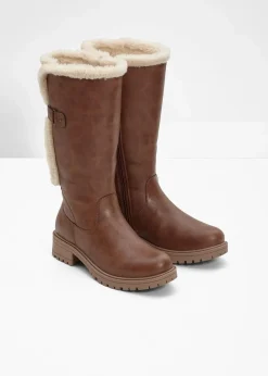 bonprix Gefütterte Winterschuhe|Stiefel^Stiefel dunkelbraun