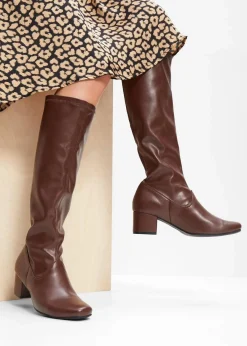 bonprix Schuhe & Accessoires In Spezialgrößen·Schuhe In Übergröße|Schuhe & Accessoires In Spezialgrößen·Elastischer Schaft^Stiefel dunkelbraun