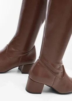 bonprix Schuhe & Accessoires In Spezialgrößen·Schuhe In Übergröße|Schuhe & Accessoires In Spezialgrößen·Elastischer Schaft^Stiefel dunkelbraun