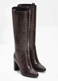 bonprix Stiefel^Stiefel dunkelbraun kroko