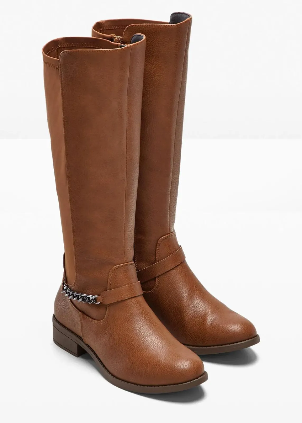 bonprix Schuhe & Accessoires In Spezialgrößen·Schuhe In Übergröße|Schuhe & Accessoires In Spezialgrößen·Elastischer Schaft^Stiefel cognac
