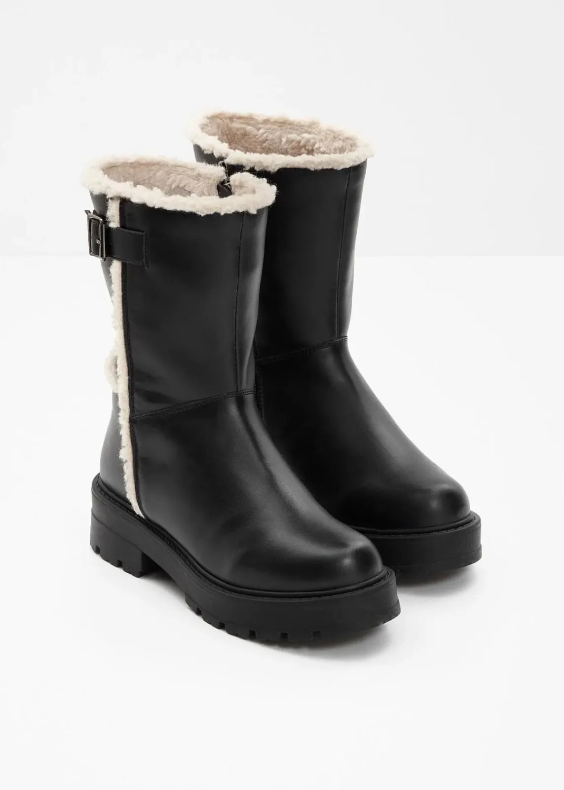 bonprix Gefütterte Winterschuhe|Stiefel^Stiefel schwarz