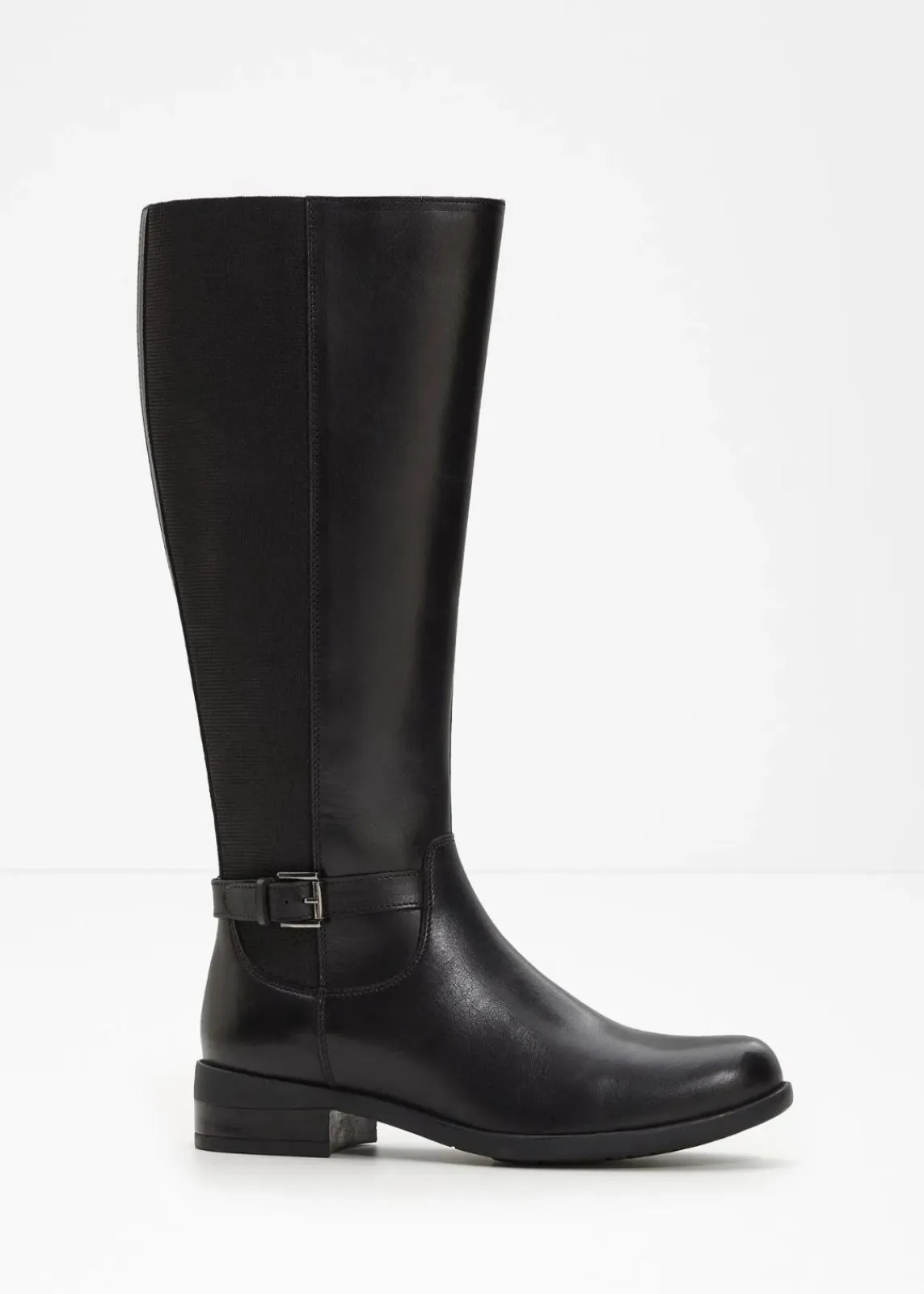 bonprix Stiefel|Schuhe & Accessoires In Spezialgrößen·Elastischer Schaft^Stiefel aus Leder schwarz