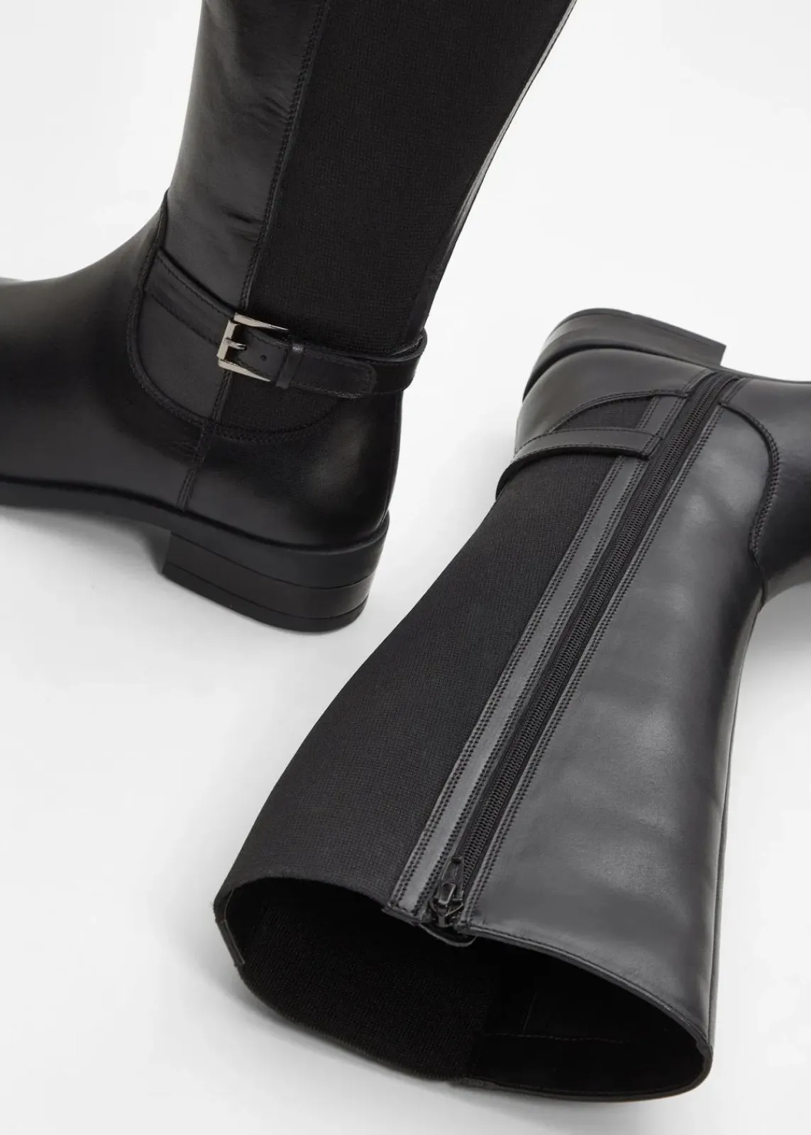 bonprix Stiefel|Schuhe & Accessoires In Spezialgrößen·Elastischer Schaft^Stiefel aus Leder schwarz